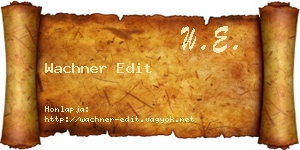Wachner Edit névjegykártya